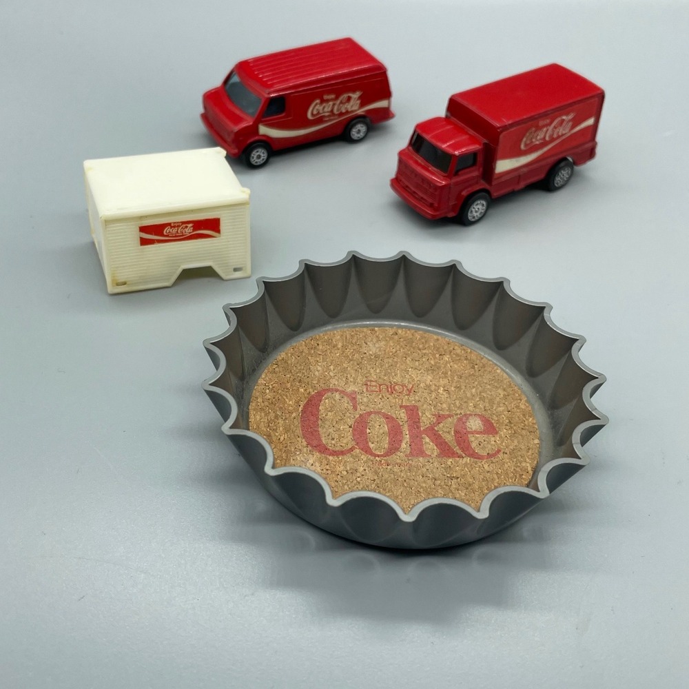 Vintage Coca-Cola Corgi Juniors Diecast Van Truck Coaster Cooler 4pc Bundle Set